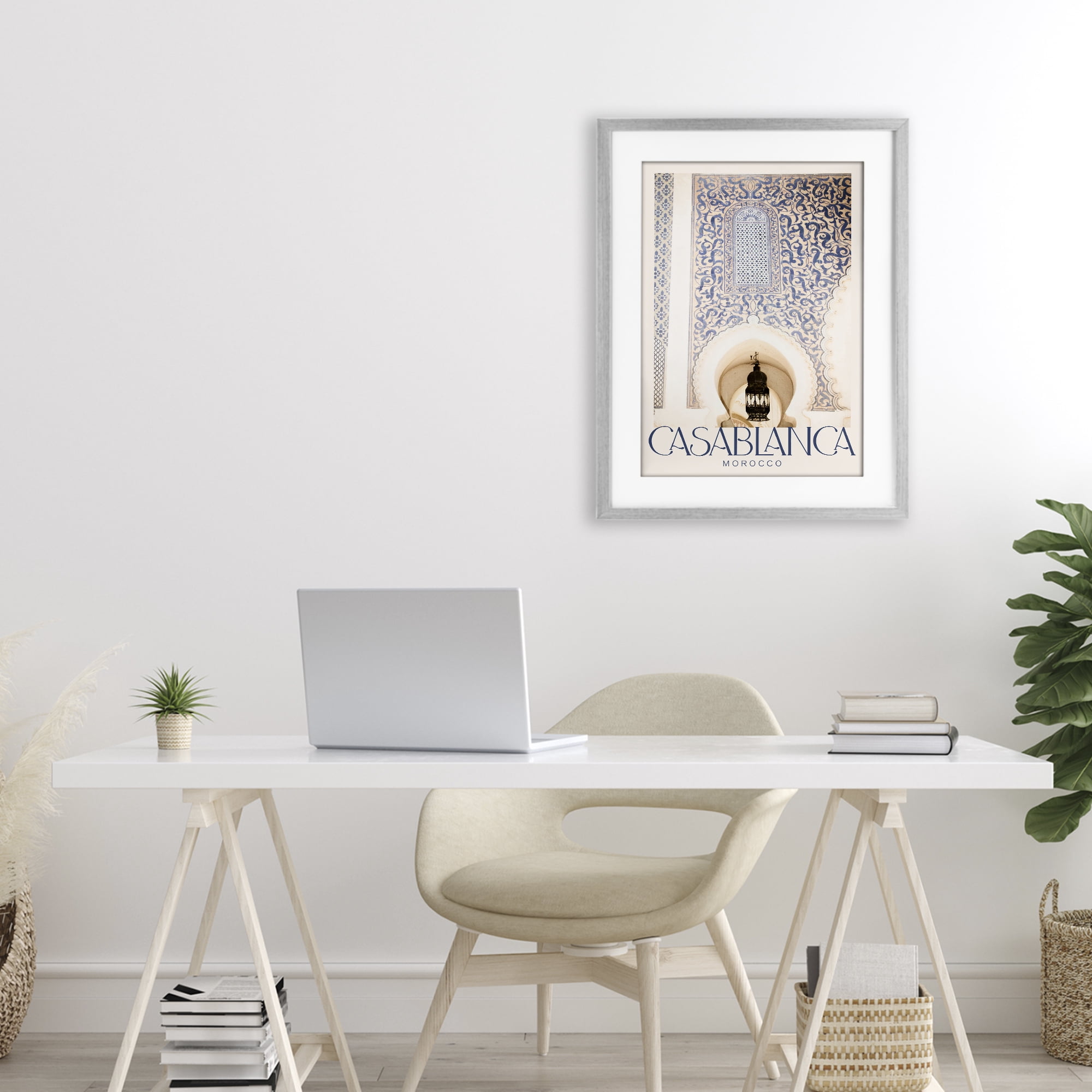 Stupell Industries Ornate Casablanca Architecture Gray Framed Print Under Glass, design by Emily Navas