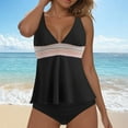thumbnail image 2 of Gubotare Womens Bathing Suits Tankini Swimsuits with Shorts - Two Piece Tummy Control Flowy Bathing Suits Top with Two Pockets Boy Shorts 2025 (Black,Size XXL), 2 of 7