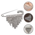 thumbnail image 2 of Miangastore Broche à Strass à la Mode Broche Créative Triangle avec Franges Costume d'Affaires, 2 of 8