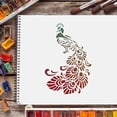 thumbnail image 6 of Peacock Stencil Template A4 Size Rectangle Peacock Painting Stencil Template Reusable DIY Stencil Template for Home Decor (Plastic), 6 of 7