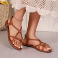 thumbnail image 6 of Wowcloth Women's Braided Flat Sandals – Solid Color Woven Design with Comfortable Sole for Spring Summer Casual Outwear, 6 of 9