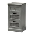thumbnail image 2 of Baxton Studio Sheldon Grey Finished Wood 3-Drawer Nightstand, 2 of 9