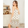 thumbnail image 4 of Ekouaer Nightgowns for Women Sleeveless Sleepwear Wide Strap Sleep Shirt Pleated Scoopneck Nightshirt, 4 of 5