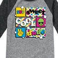 thumbnail image 3 of Instant Message - Throwback Pattern Grid - Toddler & Youth Raglan Graphic T-Shirt, 3 of 5