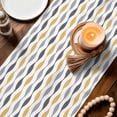 thumbnail image 3 of Yellow Grey Striped Table Runner 90 Inches, Modern Abstract Geometric Stripes Bed Runner Dresser Scarves Tabletop for Indoor Outdoor Parties/Ceremony/Banquet, 13" x 90", 3 of 9