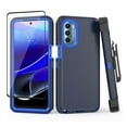 thumbnail image 1 of TASHHAR Moto G Stylus 5G 2022 Case with Screen Protector and Belt Clip Holster Military Grade Heavy Duty Protection Shockproof Armor Rugged Durable for Motorola G Stylus 5G 2022 Phone - Dark Blue+Blue, 1 of 8