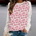 thumbnail image 3 of VALMASS Chandails en Molleton Col Rond pour Femmes Saint-Valentin Imprimé Floral Manches Longues Mode Décontractée Blouses Sans Capuche (m, Rose-H), 3 of 3