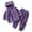 Purple, variant on Zwiiyzr Toddler Boys Girls Fleece Pajamas Childs Flannel Warm Pajamas Cute Sweater Coat Home Suit Baby Clothing Blue