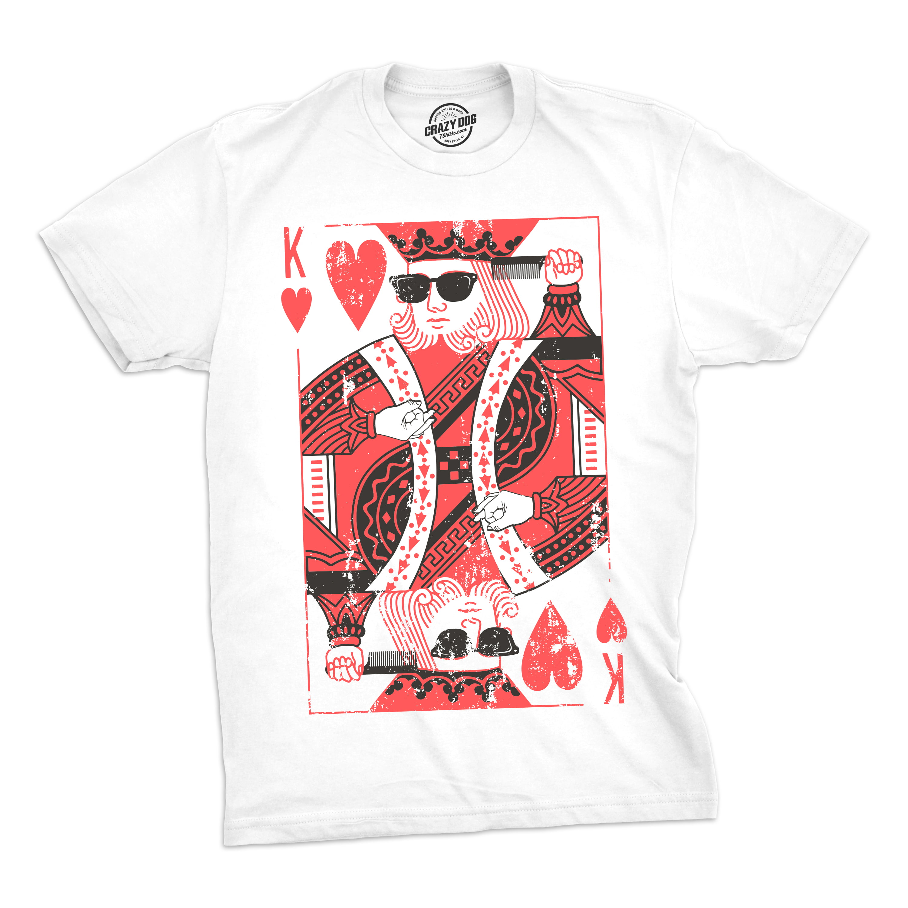 Crazy Dog T-Shirts - Mens King Of Hearts T shirt Cool Vintage Graphic ...
