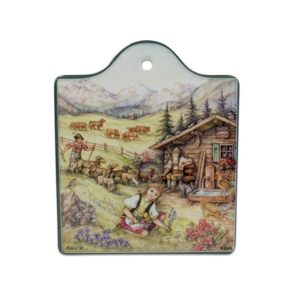 "GERM Ceramic Multicolor Cheeseboard with Cork Backing: Heidi  "