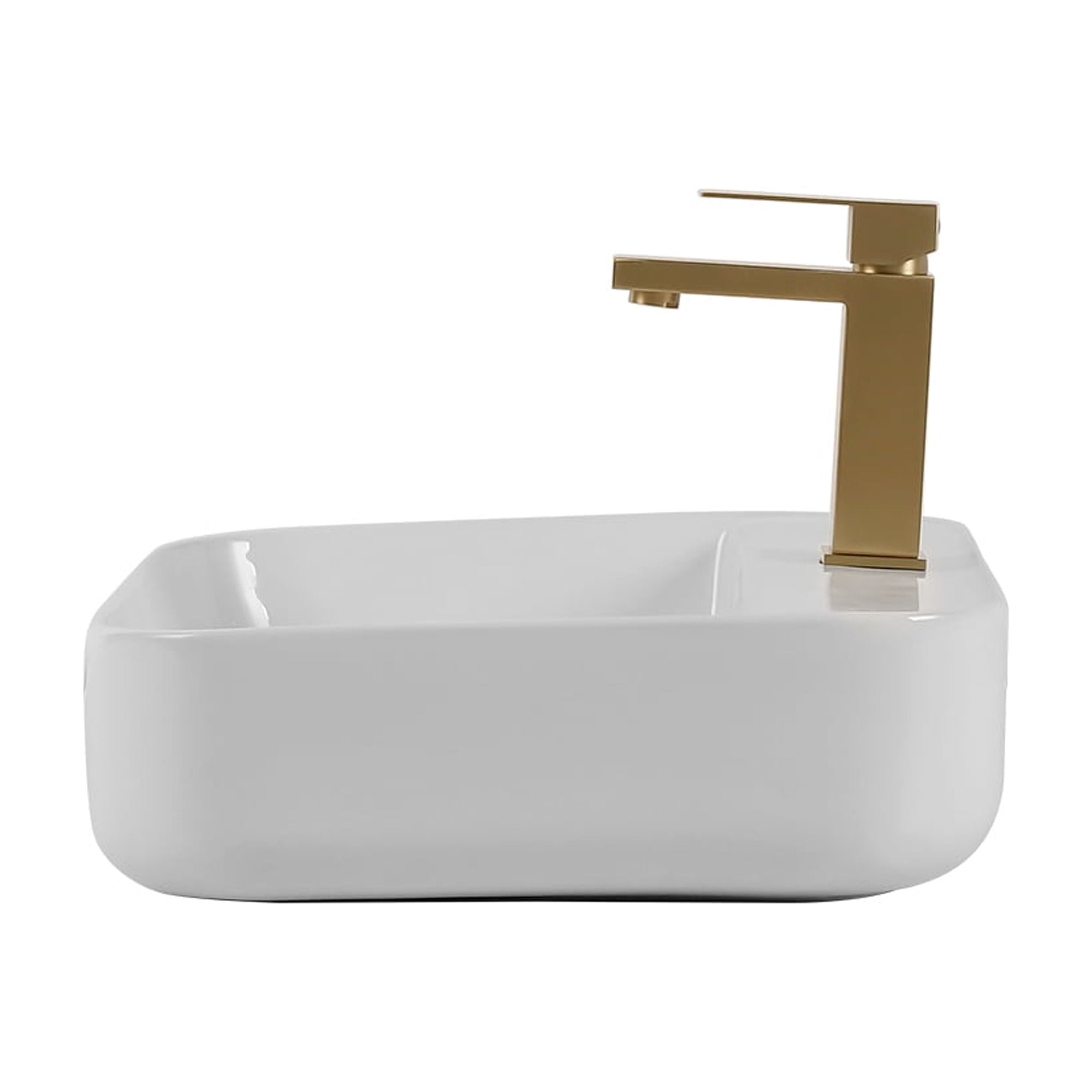 Bothwa Home Modern Bathroom Vessel Sink – Stylish Above-Counter White Porcelain Sink, Durable Ceramic, Easy Top-Mount Installation