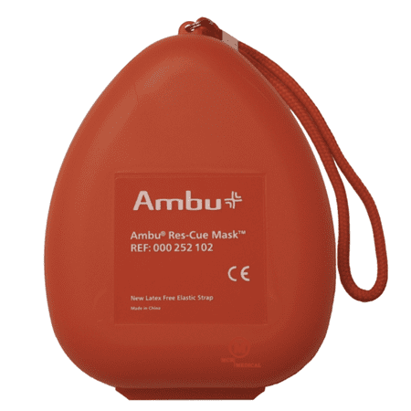 Kemp 10-502 Ambu CPR Mask with O2 Inlet and Head Strap