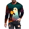 thumbnail image 2 of BiZtdJrK Halloween Tops for Men Fashion Ghost Print Tees Long Sleeve Casual Crewneck Pullover Blouse Novelty Holiday T Shirt Cool Costume Tee Top Prime Day Deals D-Multicolor#long sleeve tops XXXL, 2 of 5