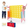 thumbnail image 1 of Costway Jumbo 4-to-Score 4 in A Row Giant Game Set with Stickers for Kids Adults with Storage Carry Bag Pink, 1 of 9