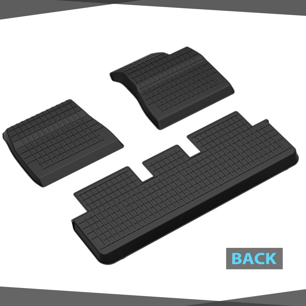 All-Weather Protection 3D Molded TPE Floor Mats Liners 1st & 2nd Row Full Set Fit For 2024-2025 Tesla Model 3 Highland