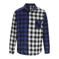 thumbnail image 3 of Men Clothing, Men's Flannel Shirts Cotton Long Sleeve Plaid Shirt Casual Fashion Button Down Shirts Jackets with Pocket Fall Winter, 3 of 6
