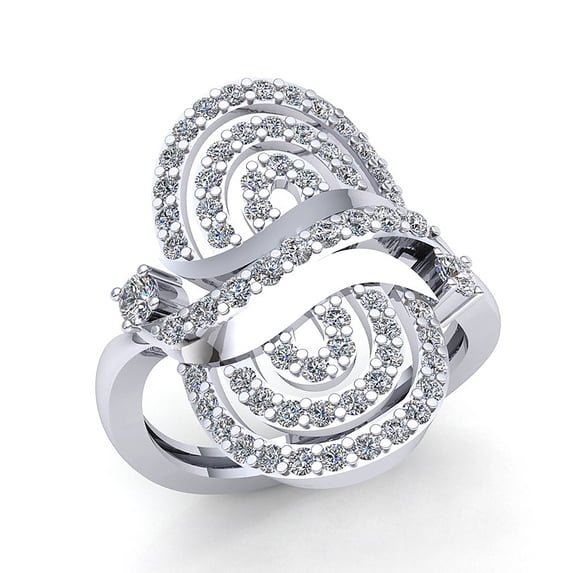 Genuine 1.5ctw Round Cut Diamond Ladies Bridal Wavy Fancy Anniversary Wedding Band Solid 10K Rose, White or Yellow Gold JK I1