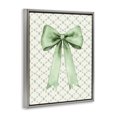 thumbnail image 2 of Stupell Industries Glam Green Bow on Rose Quilt Pattern Gray Floating Frame Canvas Art, 17 x 21, by Petals Prints Design, 2 of 6
