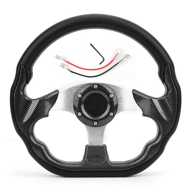 Volante de coche Universal de 320MM estilo de fibra de carbono Racing Drift con botón de bocina Jadeshay A