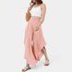 thumbnail image 4 of ICHUANYI Clearance Women Solid High Waisted Yoga Pants Hippie Pilates Trousers Boho Beach Irregular Elastic Waist Pants(Pink, M) ICHUANYI WER2023081117996, 4 of 6