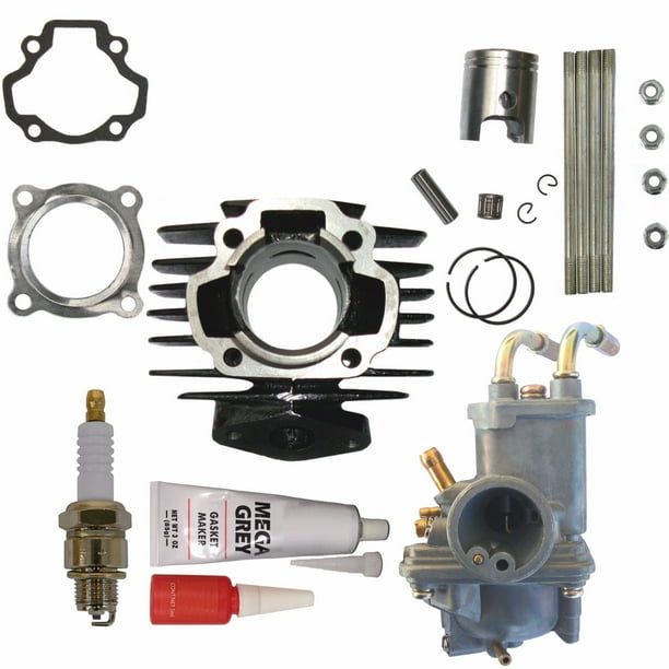YAMAHA PW 50 PW50 QT 50 QT50 CYLINDER PISTON CARBURETOR TOP END SET KIT