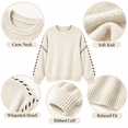 thumbnail image 3 of Women's Sweaters Fall Long Sleeve Crew Neck Oversized Pullover Tops Winter Fashion Versatile Sweater Tops, 3 of 8