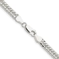 thumbnail image 4 of Auriga Fine Jewelry 925 Sterling Silver 4.8 mm Double Diamond-cut Curb Chain Necklace for Men 20", 4 of 6