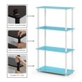 thumbnail image 3 of Furinno TURN-N-TUBE Storage Shelves, 4-Tier Book Shelf, Corner Shelf, Toolless Open Shelves, for Organization and Storage, Living Room, Bedroom, Entryway, Laundry, Soft Blue, 3 of 4