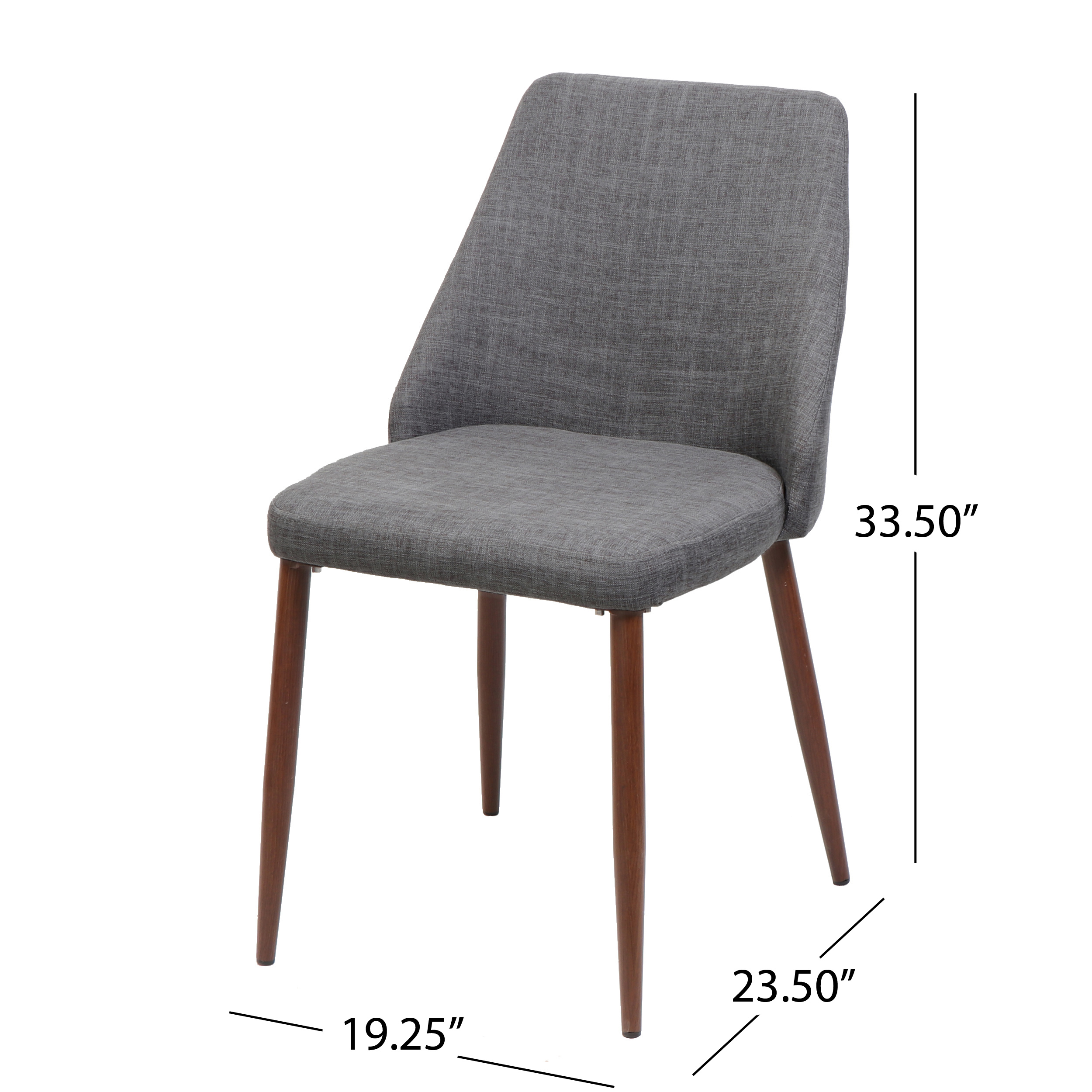 Noble House Calliope Indoor Fabric Dining Chairs, Set of 2, Light Gray