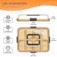 thumbnail image 2 of PLUMEBAY Bamboo Charcuterie Board with Clear Lid, 8-Compartment Cheese and Snack Serving Tray with Handles, 2 of 6