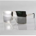 thumbnail image 2 of XL Women Oversized Sunglasses Vintage Jackie O Fashion Style Square Frame Silver, 2 of 4
