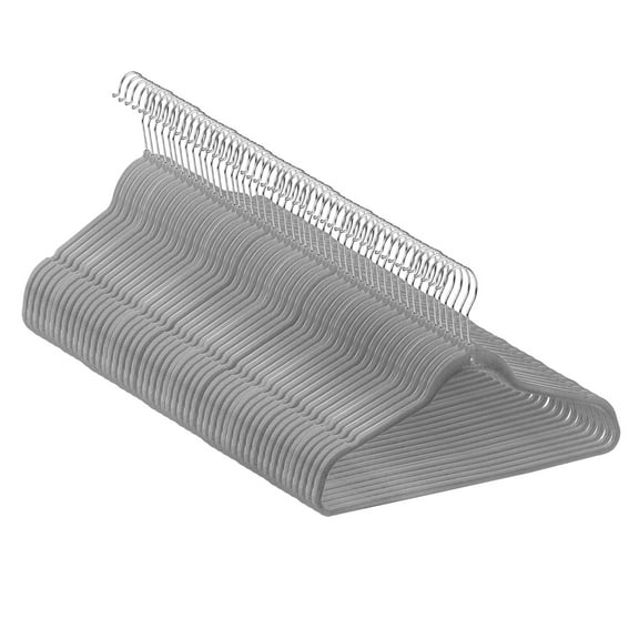Closet Accessories Velvet Hangers, Gray (Charcoal). 50 Pack