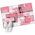 thumbnail image 2 of Modern Boho Washable Small Entryway Area Rugs 2'x3', Flower Geometric Texture Pink White Abstract Art Low Pile Throw Rug Non-Slip Sturdy Edge Binding Carpet for Front Door Floor Room Entry, 2 of 9