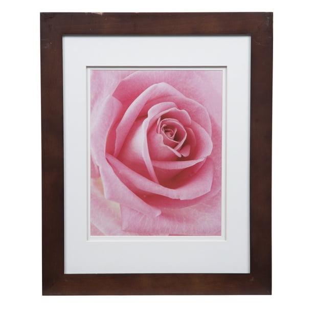 Gallery Solutions 11x14 Flat Walnut Wall Frame with Double White Mat