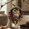 thumbnail image 4 of Christmas owl Hanging Ornament, Resin Pendant with Gold Chain for Christmas Tree, Forest Animal Styles, Winter Holiday Home Decor Gift Supply, Perfect for Mantel Shelf Indoor Display, 4 of 7