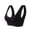 Black, variant on Wire Free Comfort Bra for Older Women Full Coverage Front Cross Lift Bra Lace Trim Side Multi Hook Everyday Bra Wireless Push Up Beige 2XL