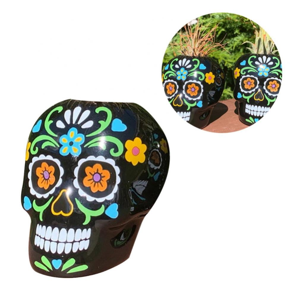 TINKER Skull Planter Flower Succulents Pot Carved Skeleton Flowerpot Sugar Cactus Planter Pots Holder Candy Bowl Halloween Statue Sculpture Skeleton Decor for Home Office TINKER Skull Planter Flower Succulents Pot Carved Skeleton Flowerpot Sugar Cactus Planter Pots Holder Candy Bowl Halloween Statue Sculpture Skeleton Decor for Home Office
