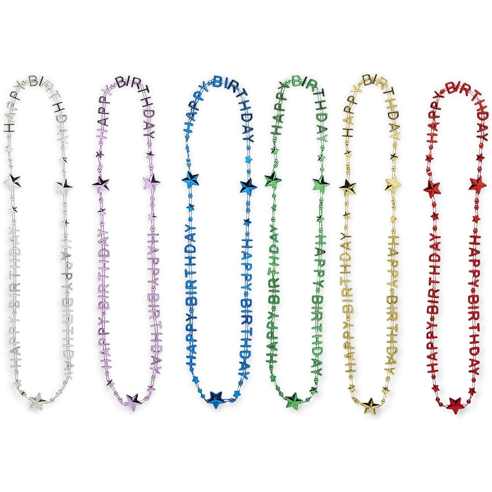 24 Pack Happy Birthday Beads Necklace, Party Favors Decorations Photo