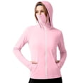 thumbnail image 2 of IUYRTFE Women's UPF 50+ Hooded Sun Protection Jacket Full Zip Long Sleeve with Face Mask and Thumbholes Lightweight Outdoor Coat, 2 of 5
