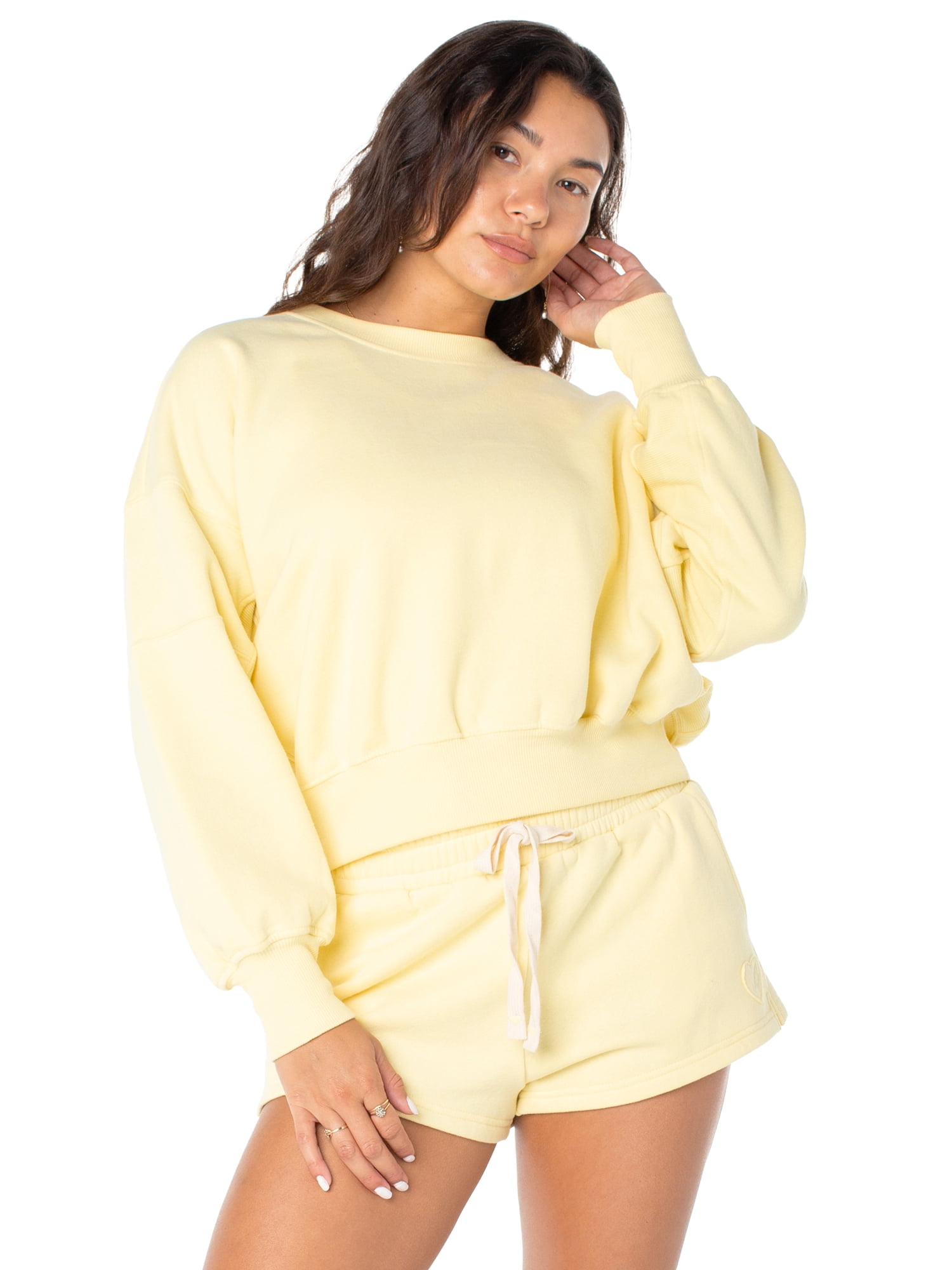 Celebrity Pink Women's Tie Front Fleece Shorts, Sizes XS-4X