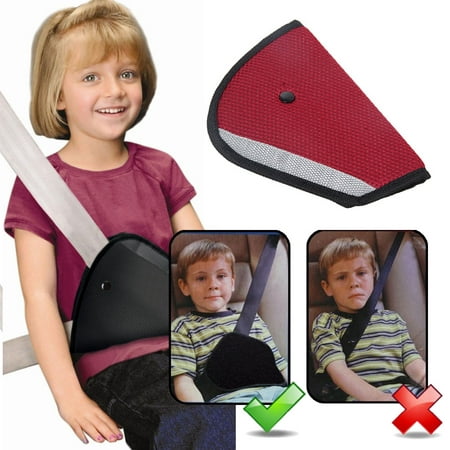 Universal [Red] Triangle Child or Adult Car Seat-Belt Safety Adjuster Harness - Keeps Belt Away From Neck and