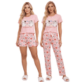 thumbnail image 1 of Pijama De 3 Piezas Mujer Pantalon Short Y Playera A Juego, 1 of 5