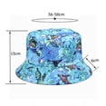 thumbnail image 2 of Charmgo Trucker Hat Clearance, Men and Women Casual Summer Printed Outdoor Double Sided Flat Top Sunshade Bucket Hat Bucket Hat Baseball Cap, Sun Hats for Women Blue, 2 of 4