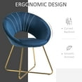thumbnail image 5 of HOMCOM Modern Accent Chair Velvet Upholstered Chair w/ Golden Base Legs, Blue, 5 of 8