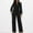 Black, variant on Aloohaidyvio Women's Sexy Jumpsuits Elegant Long Sleeve Straight Long Pants Clubwear Rompers with Pockets Red S
