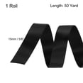 thumbnail image 2 of Uxcell 5/8" 50 Yard Satin Ribbon Grosgrain Thin Solid Silk Wedding Bouquet Ribbon for Valentine's Day Gift Wrapping Black, 2 of 7