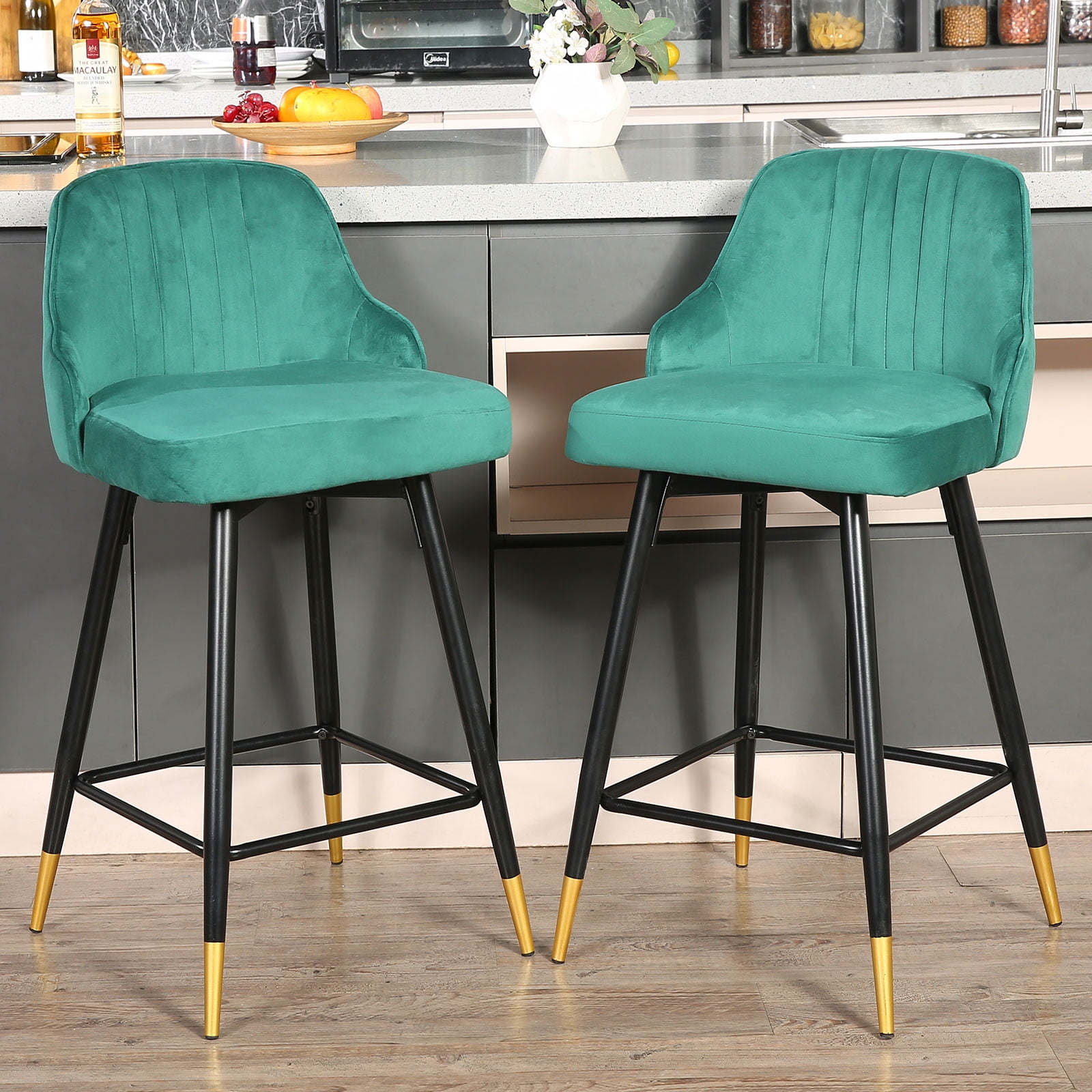 Buy Omni House Bar Stools Set of 2,Swivel Counter Height Bar Stools, 25