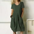 thumbnail image 2 of Vestido largo bohemio para mujer talla grande - Manga corta, cuello en V, estampado floral - Poliéster ligero, informal para la oficina/vacaciones/fiestas, 2 of 5