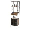 thumbnail image 3 of Salon Storage Cabinet with Open Shelves and Hair Dryer Holders, Vintage Brown, 3 of 6