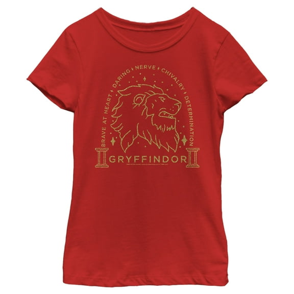 Girl's Harry Potter Gryffindor House Emblem  Graphic Tee Red Medium